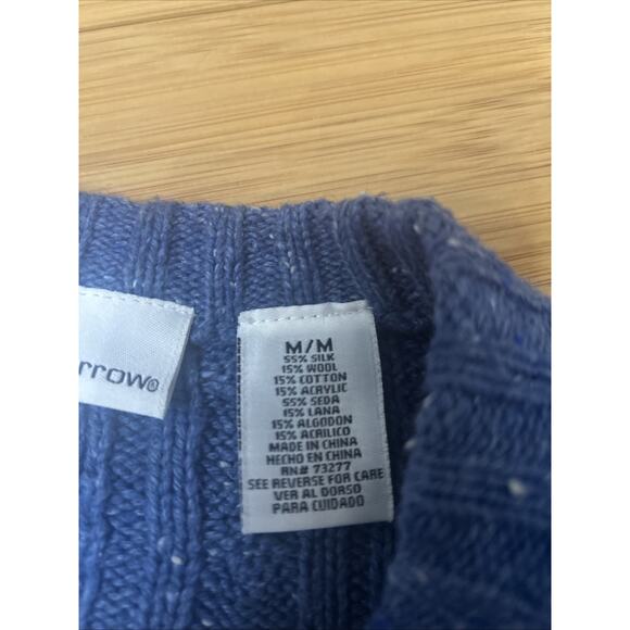 Woman’s Silk & Wool Blue Zip Up Cardigan Preppy Grandpa Grunge Sz M - Picture 5 of 8